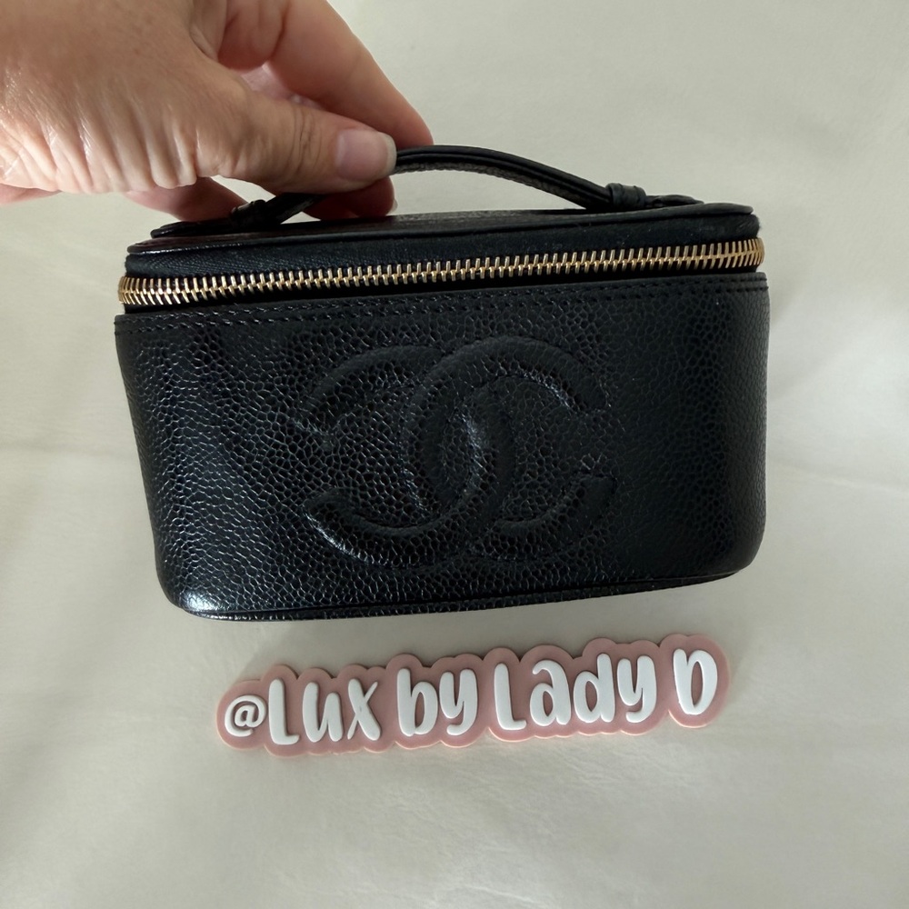 Chanel Black Leather Cosmetic Case